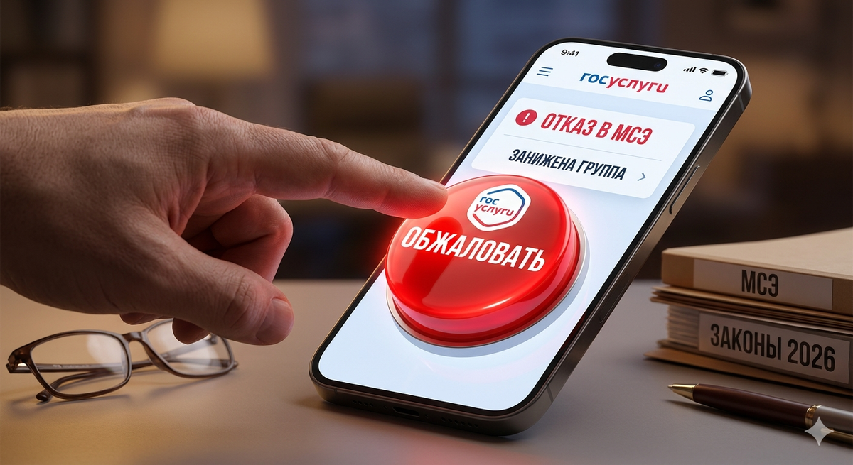 Занизили группу? Жми на "красную кнопку" в Госуслугах