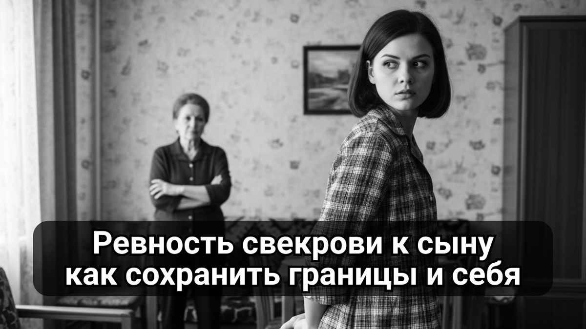 свекровь ревнует сына ко мне, семейный конфликт, напряжение, ревность, отношения, чёрно-белое фото