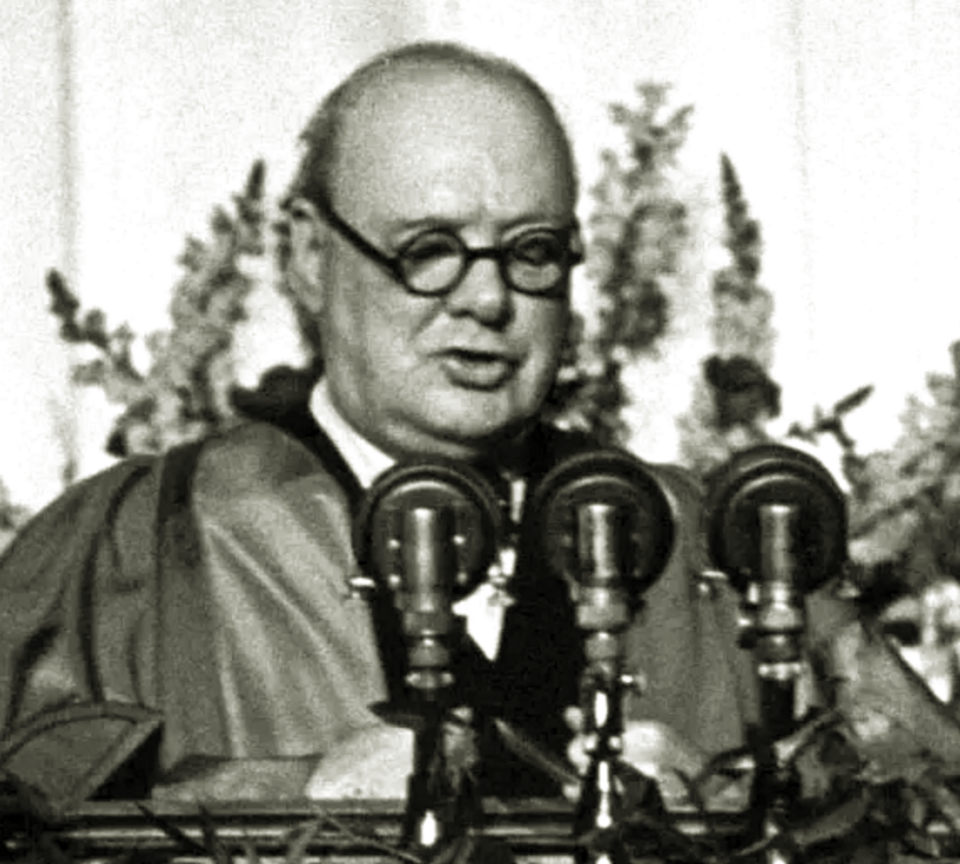 Уинстон Черчилль в Фултоне. 