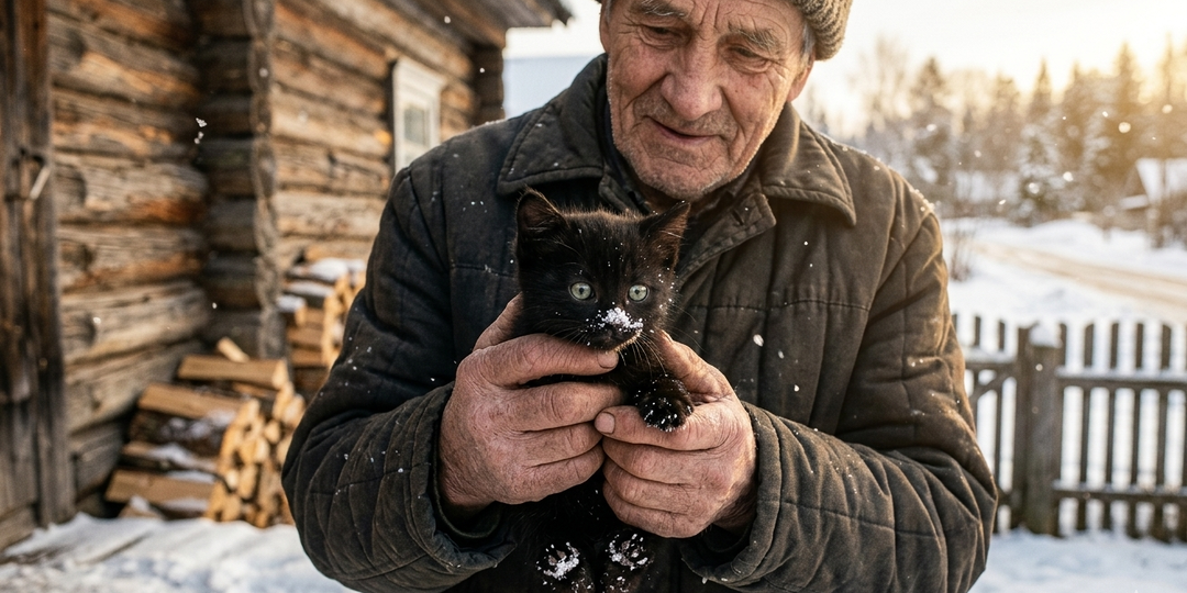Старик приютил котёнка и растил его целый год: но он не ожидал, каким он станет