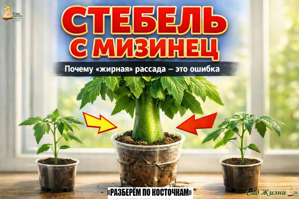 Стебель с мизинец — мечта или ошибка? Почему «жирная» рассада подводит