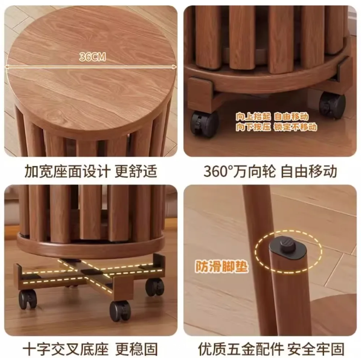 Круглый журнальный столик и табуреты