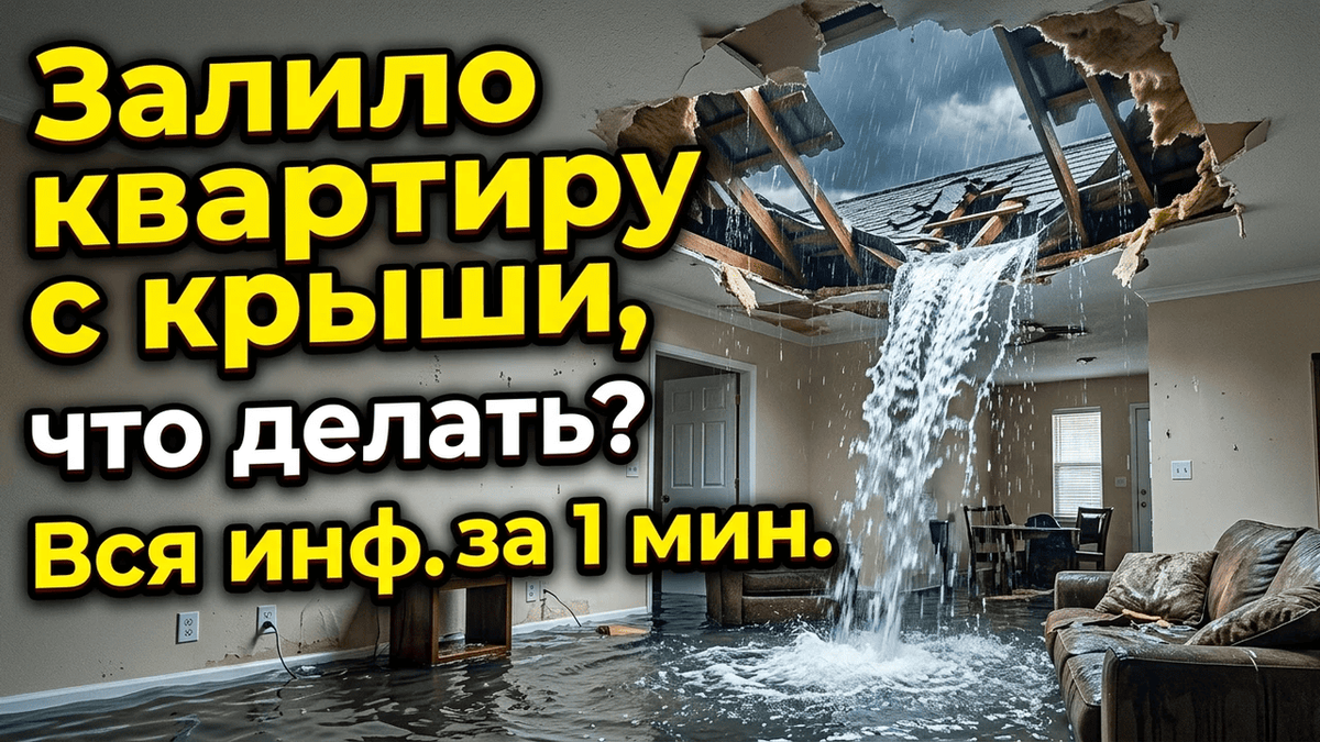 залило квартиры с крыши дома