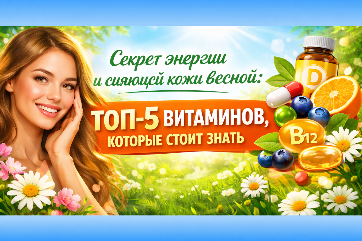 Секрет энергии и сияющей кожи весной: топ-5 витаминов, которые стоит знать