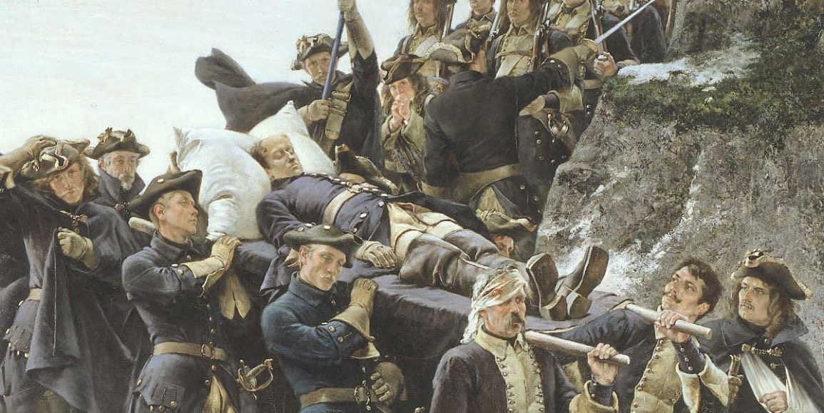 «Траурная процессия с телом Карла XII». 1884 г. Густаф Седерстрём.