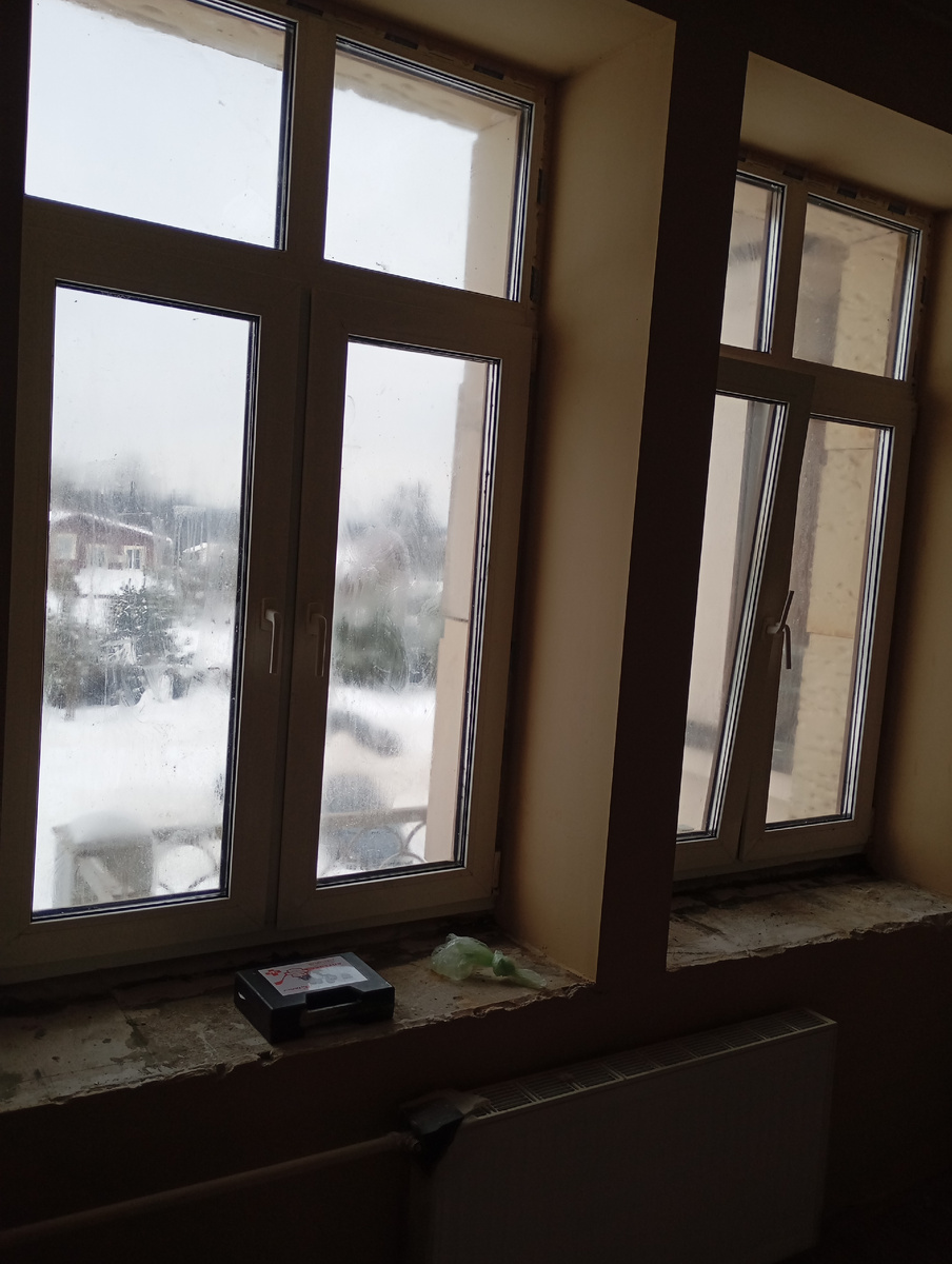 Сейчас окна мутные от средства от наклеек.