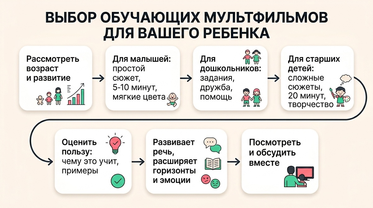 Выбираем развивающие мультфильмы для ребёнка  📷
