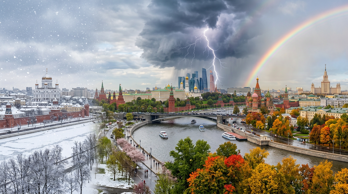 Изображение созданное Искусственным интеллектом - времена года.