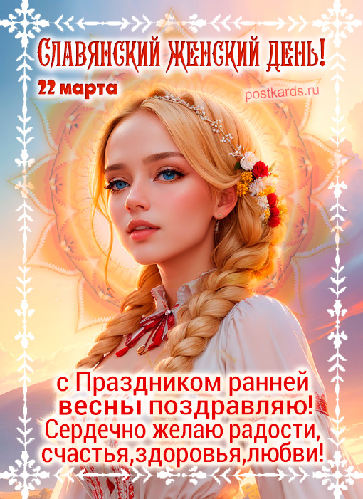 22 марта - Славянский женский день - Открытки - Поздравления 