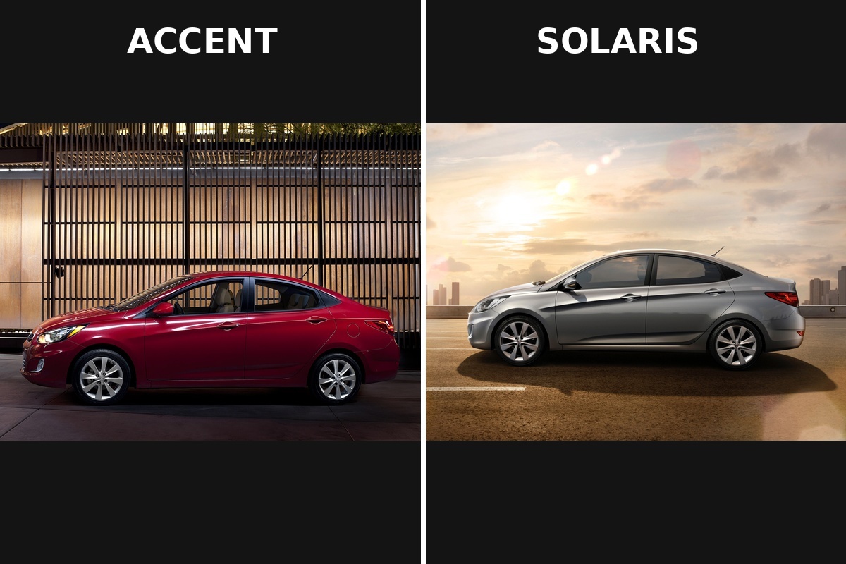    Hyundai Accent и Hyundai Solaris. Фото mad4wheels.com