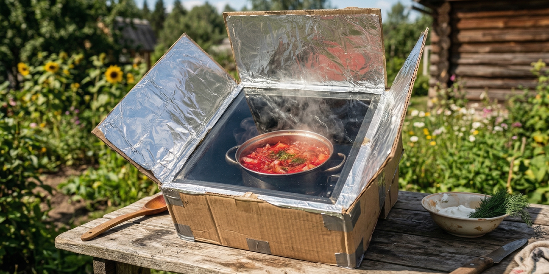 Как сделать солнечную печь из коробки