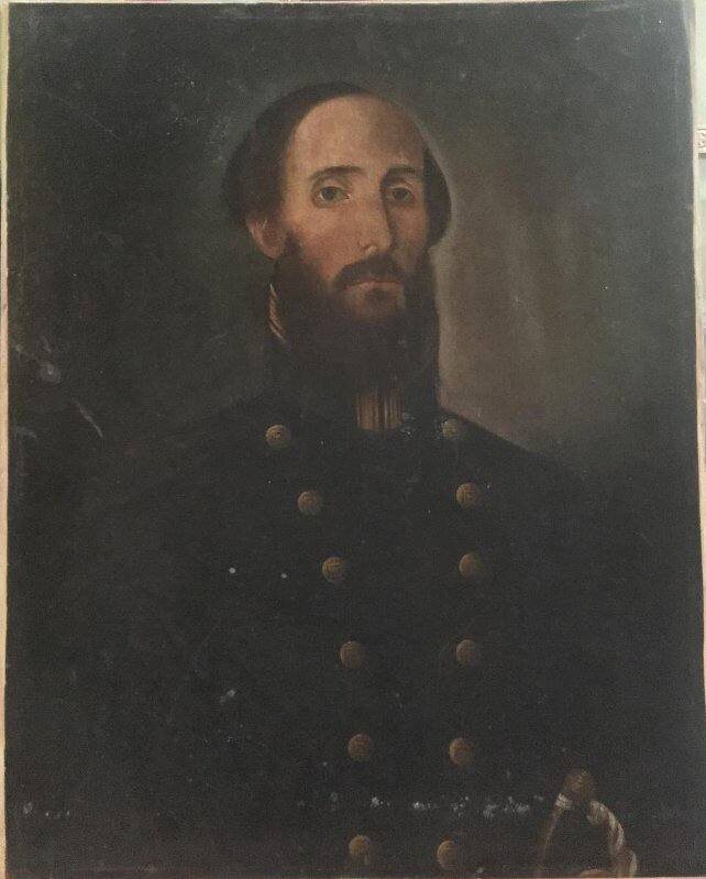 Портрет калязинского ратмана, купца Коровина. Картон, масло, XIX в. ТГОМ КзМ КП-1678