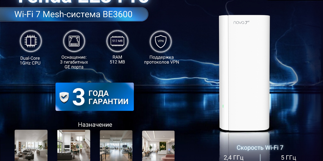 Современная Mesh-система новейшего стандарта Wi-Fi 7
