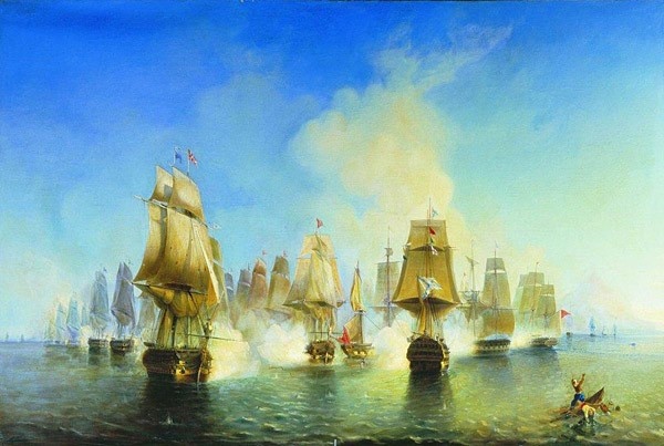  А.П. Боголюбов."Афонское сражение 19 июня 1807 года". 1853 г.
