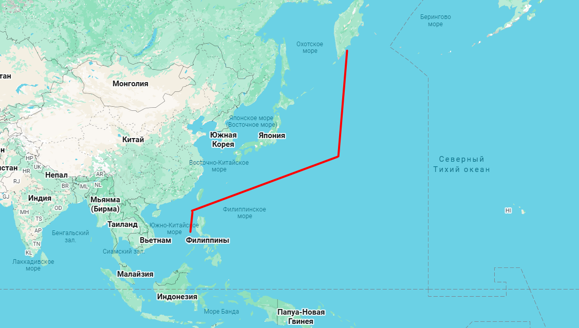 Это я "срисовала" моя память со штурманской карты. Да простит меня срок давности!