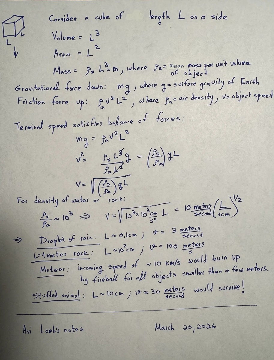 Заметки Ави Лёба в ответ на вопрос репортера New-York Post Дэвида Спектора. (Фото: Ави Леб, 20 марта 2026 года)