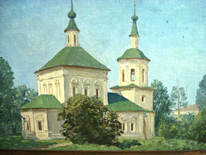 Картина «Церковь Петра и Павла». Художник Сафонов П.П. 1987 г. / ФОТО из фондов Старочеркасского музея-заповедника Администратор  📷
