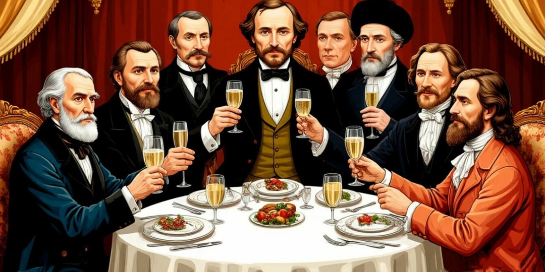 О чем говорят классики, собравшись за столом