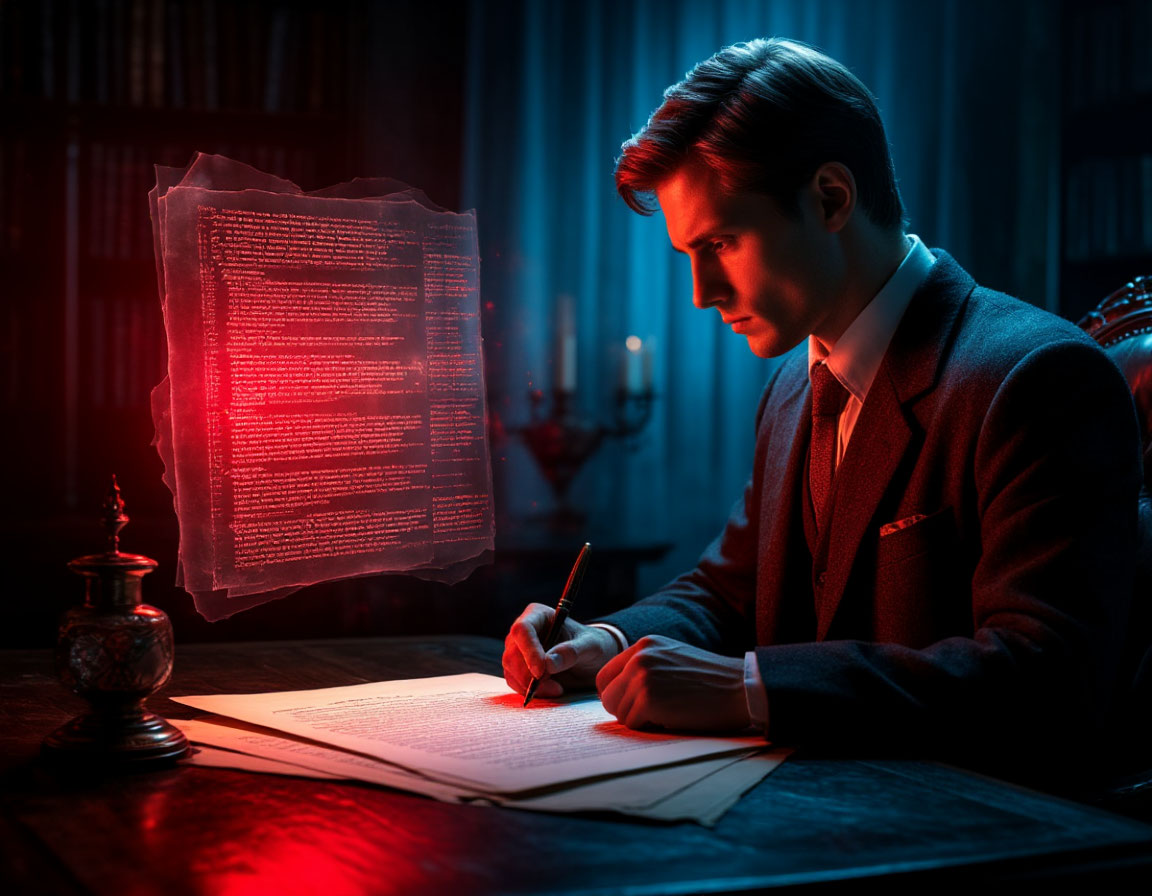 Светлый. Автопортрет на фоне контракта.