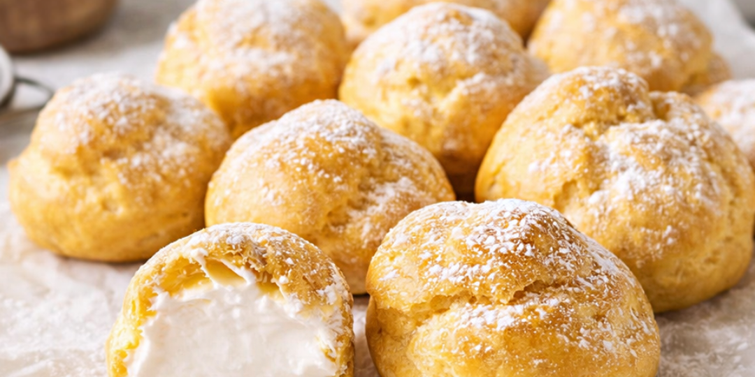 Профитроли с кокосовым кремом — рецепт без сахара, глютена и лактозы