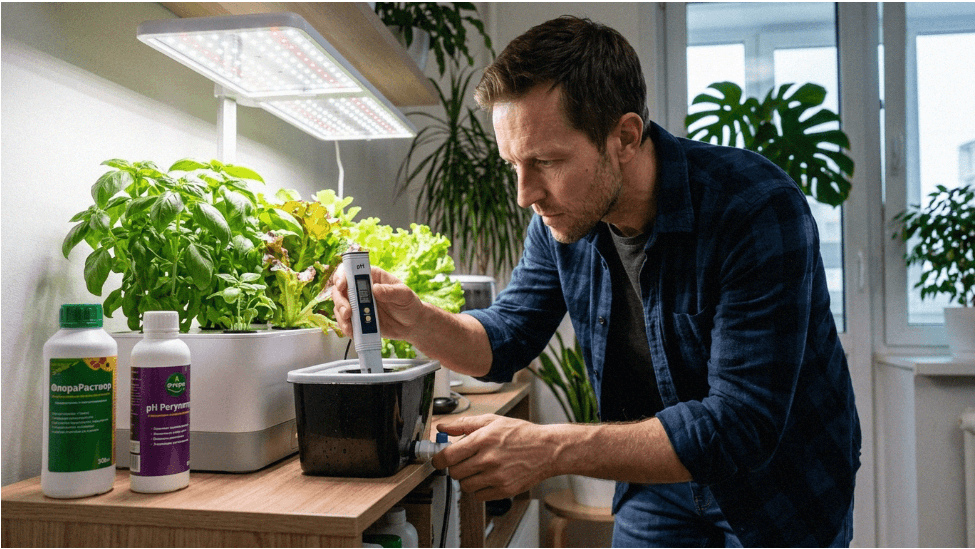 Настольная умная ферма с LED-освещением для выращивания микрозелени дома