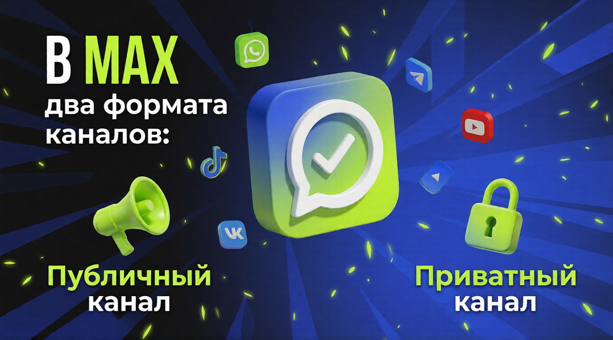 В MAX два формата каналов: публичный и приватный
