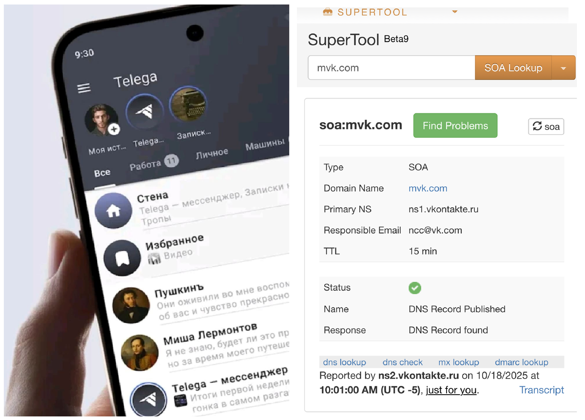 Телега это проект ВК