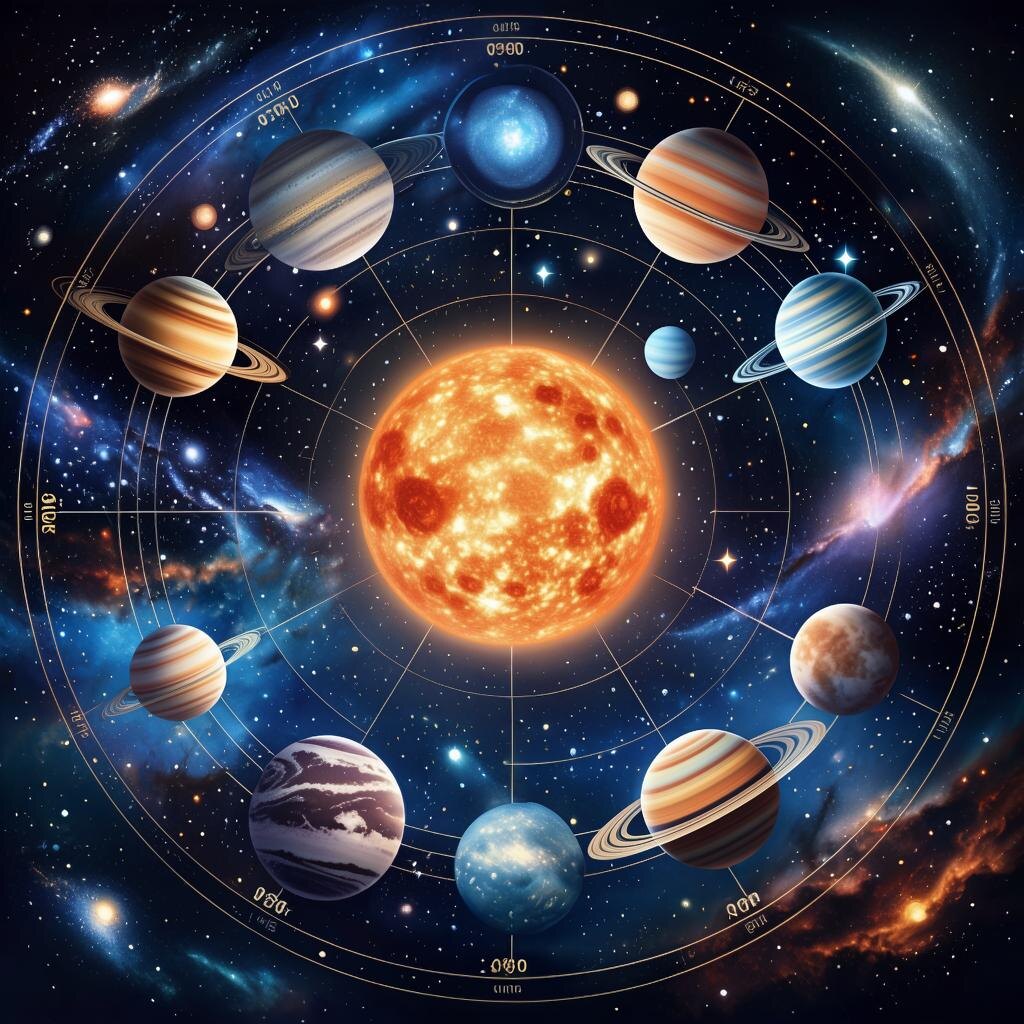 Астрология. Иллюстрация сгенерирована нейросетью