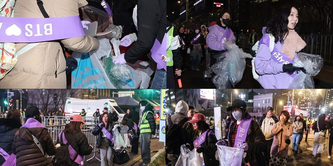 АРМИ организовали добровольную уборку территории после завершения концерта BTS