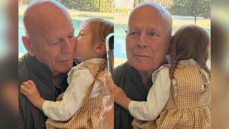    Трогательный момент: Брюс Уиллис в окружении семьи, с внучкой Луэттой.