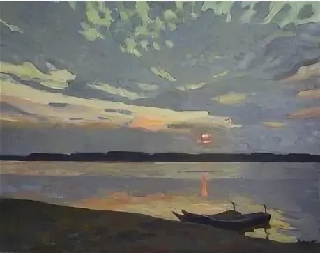 В. Щербаков. В ночное. 1952. Холст, масло. 43,5 х 67.