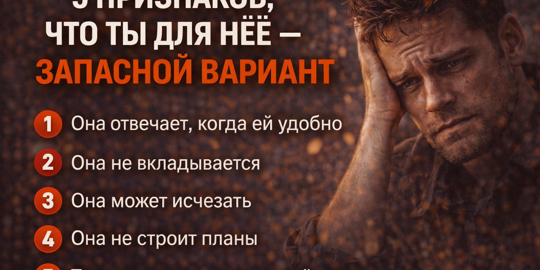 5 признаков, что ты для неё — запасной вариант