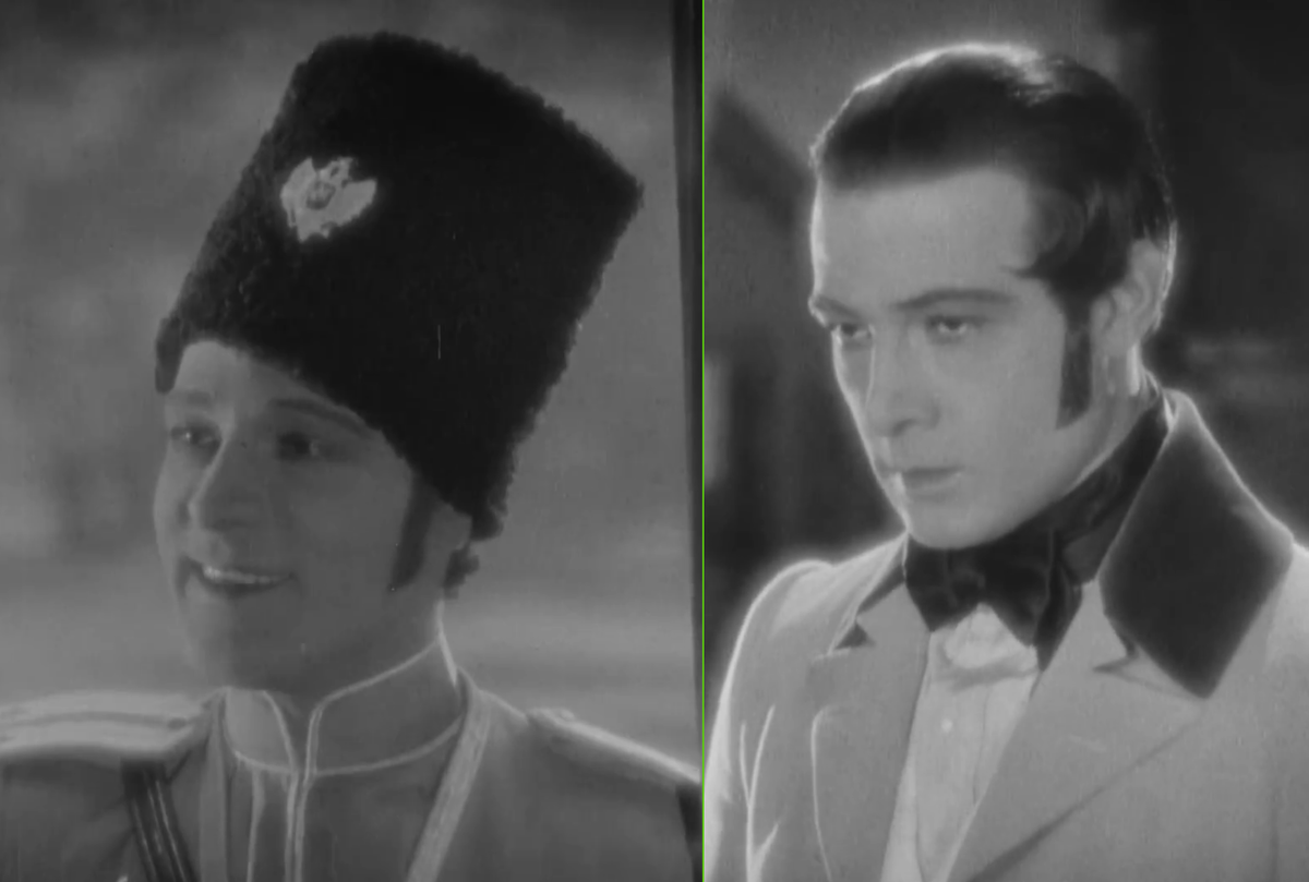 В фильме "Орёл" Рудольф Валентино сыграл Владимира Дубровского в казачьей форме (по вольной версии художника по костюмам Адриана) и в европейском платье, в котором он появился в доме Троекуровых под именем французского учителя Марселя ле Блана