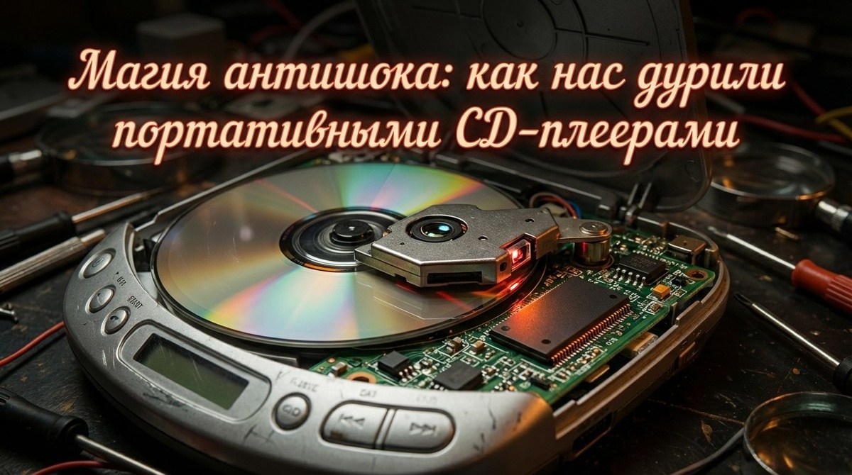 Почему хваленый Anti-Skip был просто дешевой микросхемой буферной памяти на пару мегабайт, которая высаживала батарейки со скоростью короткого замыкания, а лазерный блок всё равно дох от малейшей тряски.