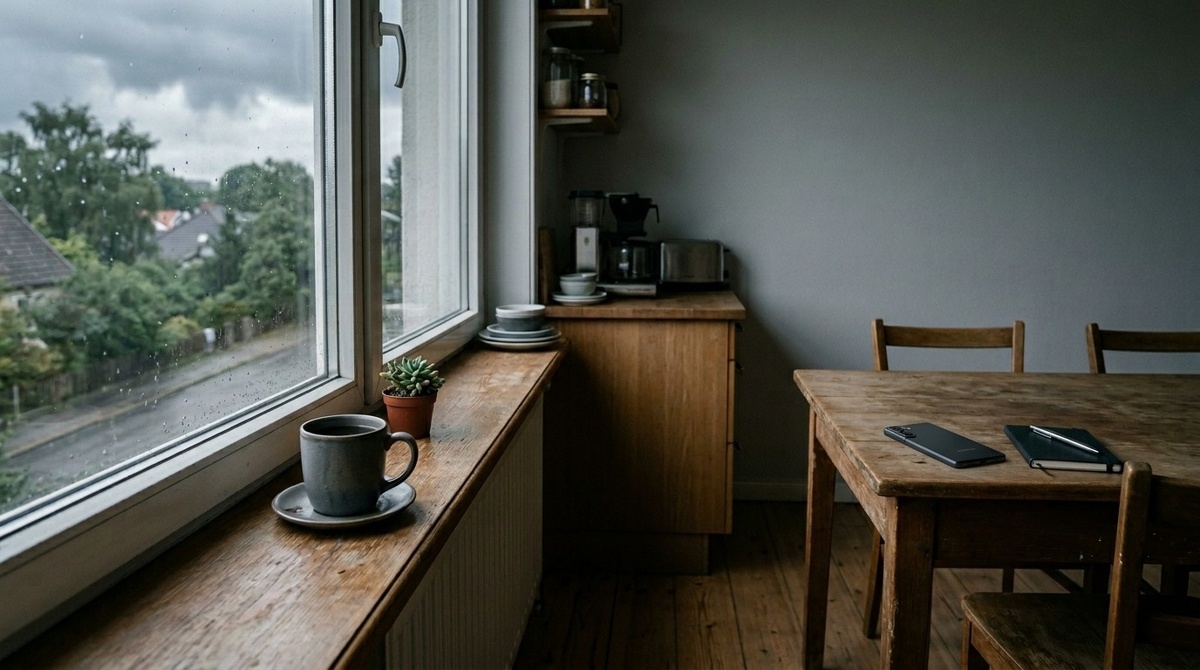 Кофе остыл. Телефон экраном вниз. Тишина, которую можно резать ножом.