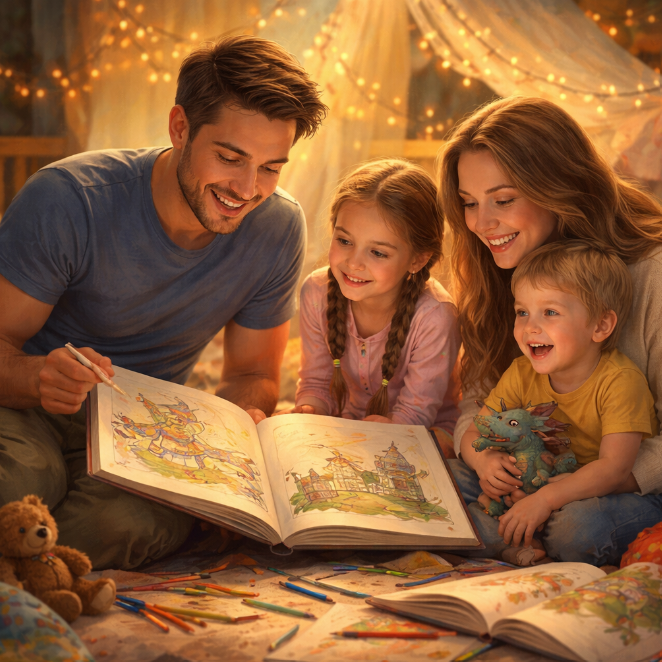 Совместное сочинение сказок или историй: развитие воображения и укрепление семьи