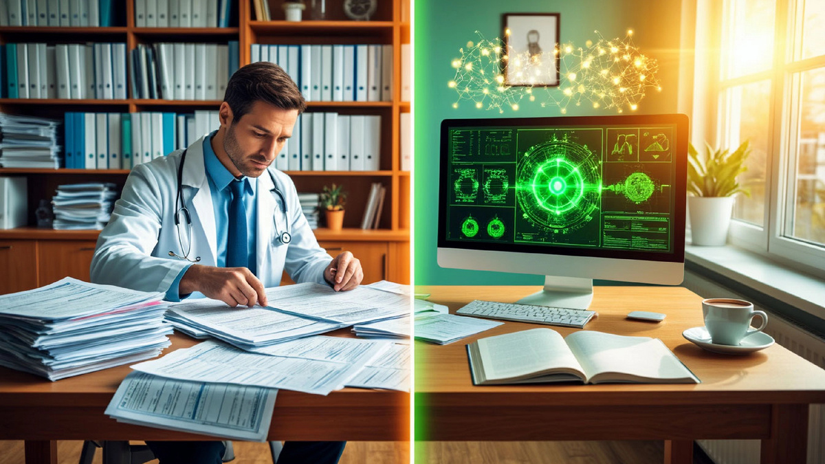 Слева — бумажные горы и часы, которые тикают мимо пациента. Справа — нейросеть, которая экономит время и ловит болезнь на старте. Врач остаётся главным. А искусственный интеллект становится его правой рукой.