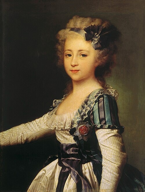 Д. Г. Левицкий «Портрет Великой княжны Елены Павловны»,1791год. Холст, масло. Размеры: 69х53 см. Фото картины взято из открытого источника. 