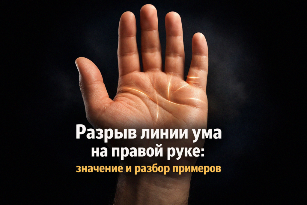    Разрыв линии ума на правой руке и его значение admin