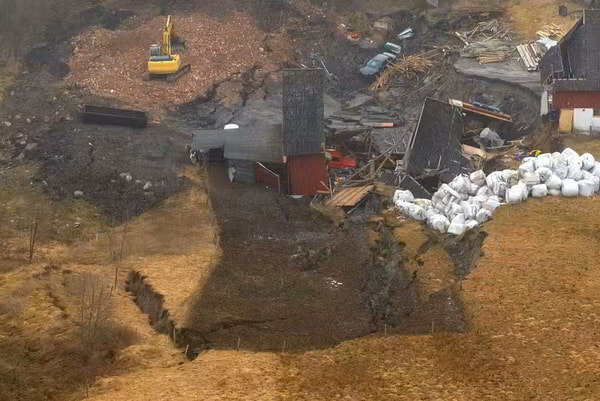    В Швеции в результате оползня погибла лошадь