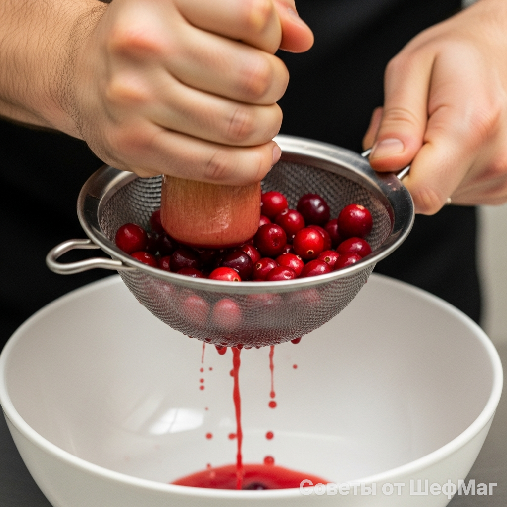 Металлическое сито и мужские руки - лучший способ извлечь максимум из ягоды.