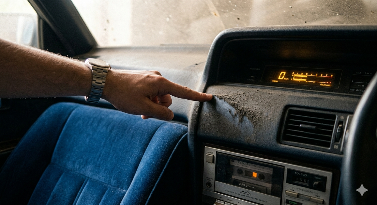 Просто так заводить машину, стоявшую 30 лет, нельзя. Но азарт взял верх. Первым делом мы проверили масло — оно превратилось в густой черный деготь. Слили, залили свежее. Прокрутили мотор вручную — идет легко, не заклинило. Свечи выкрутили, почистили контакты. Бензин в баке, конечно, давно высох, пришлось подключить «полторашку» с нормальным топливом напрямую к бензонасосу под капотом.​И вот, самый напряженный момент. Подключаем свежий аккумулятор. В салоне загорается та самая электронная панель. Я поворачиваю ключ. Стартер делает ленивый оборот, второй, третий... И вдруг под капотом раздается бодрый, ровный рокот. Полминуты чихания сизым дымом — и легендарный твин-турбо мотор 1G-GTE заработал так, словно и не было этих тридцати лет забвения. Японское качество 80-х просто уничтожило время.