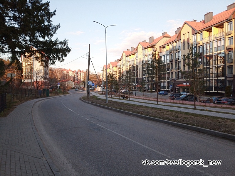 Светлогорск, Майский проезд. Вид в сторону Калининградского проспекта. Фото 21.03.2026