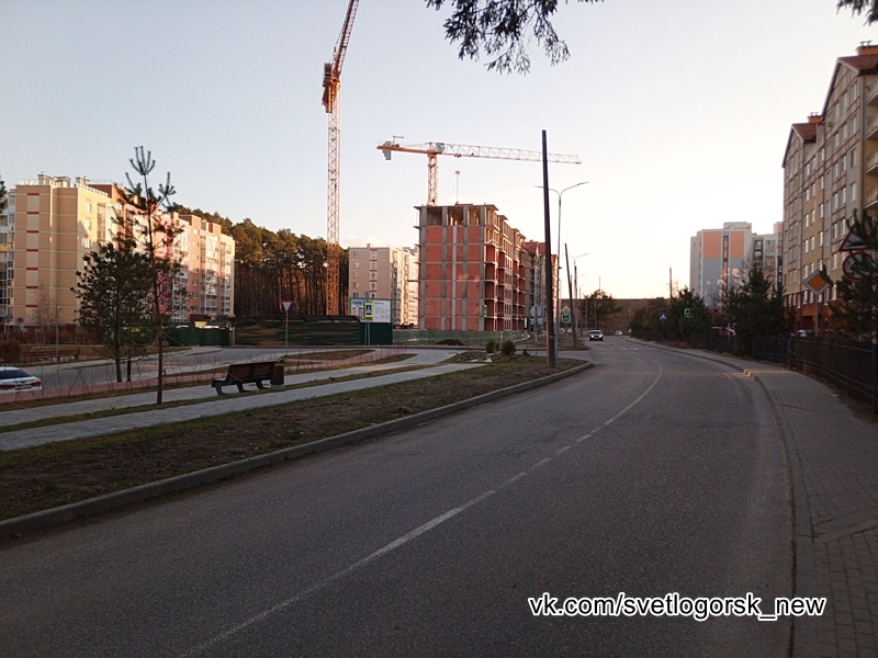 Светлогорск, Майский проезд. Вид в сторону железной дороги. Фото 21.03.2026