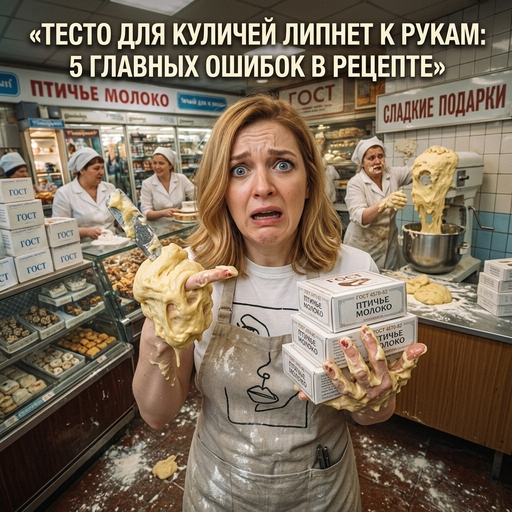    Основные причины, почему тесто для куличей может липнуть к рукам при замесе. admin