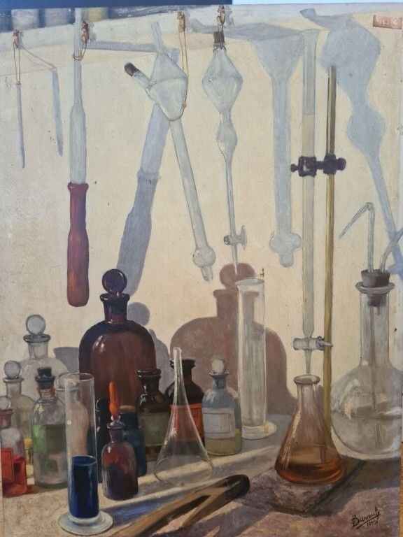 Майя Дмитриевна Ковешникова. В химической лаборатории. 1967 г. 