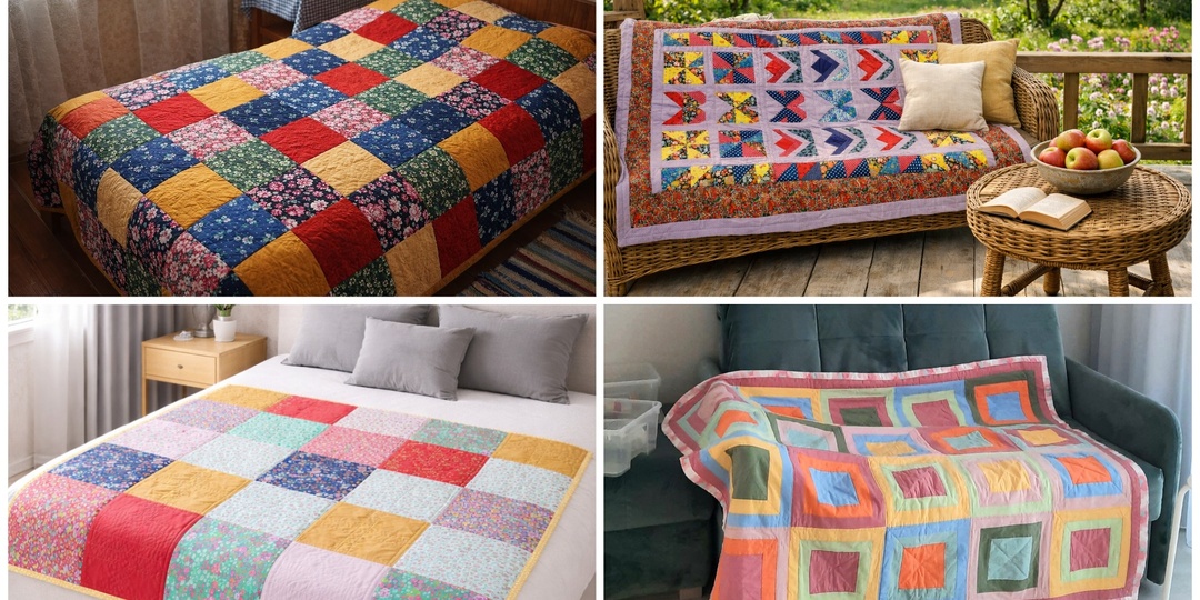 Дачное лоскутное одеяло, которое неожиданно идеально вписалось в современную квартиру