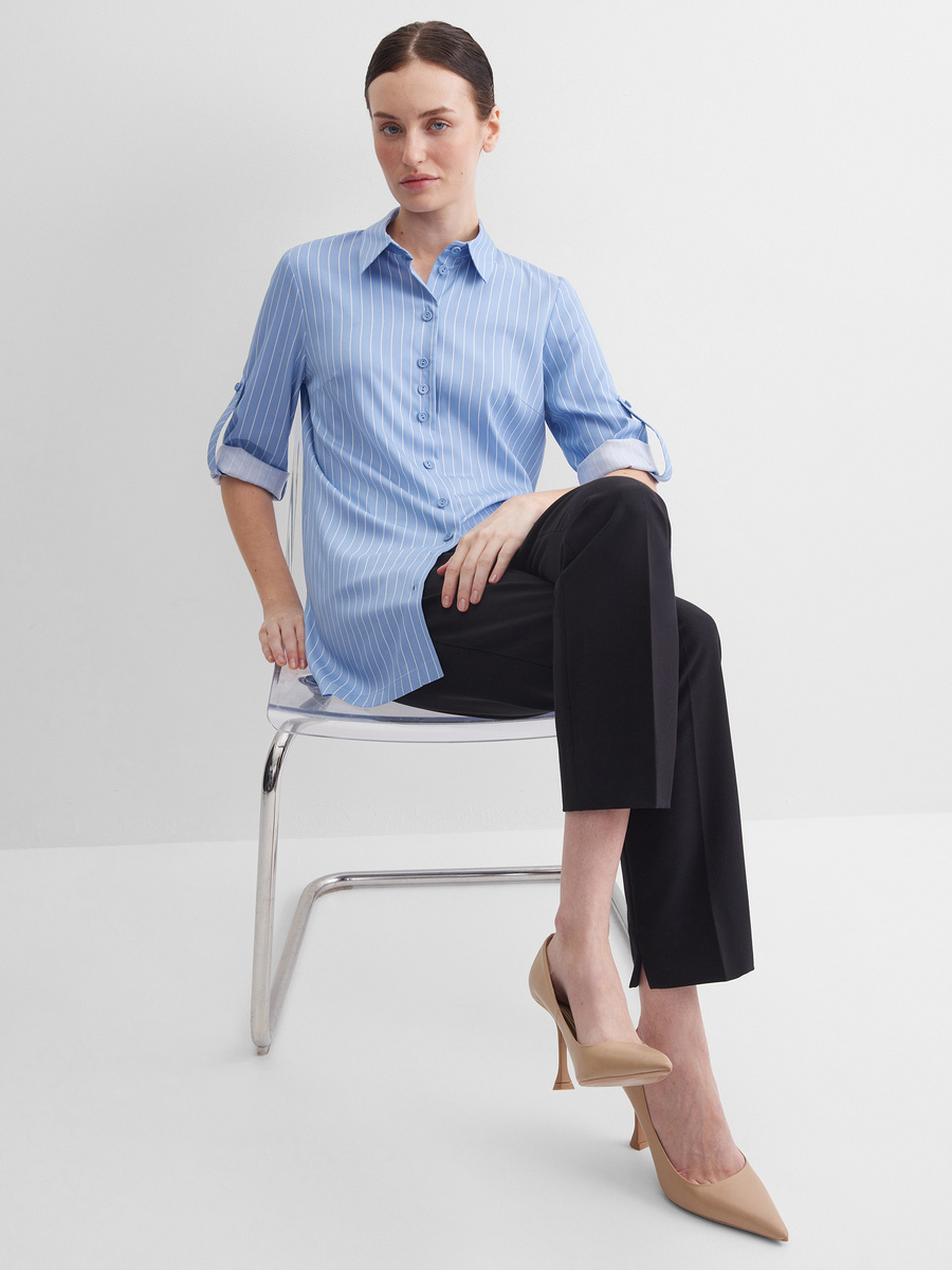 Блузка: 5 490 руб. Модель: 89050201 Артикул ткани: СТ16
Состав: 50% вискоза, 47% полиэстер, 3%лайкра