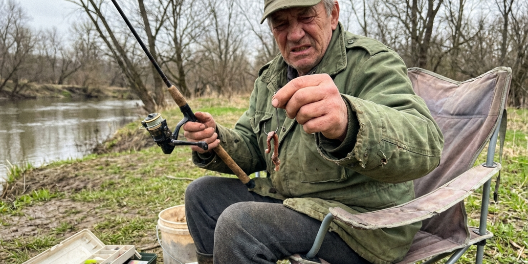 Сосед по берегу совершил всего 2 ошибки при насадке червя и наловил в разы меньше меня. Рассказываю суть