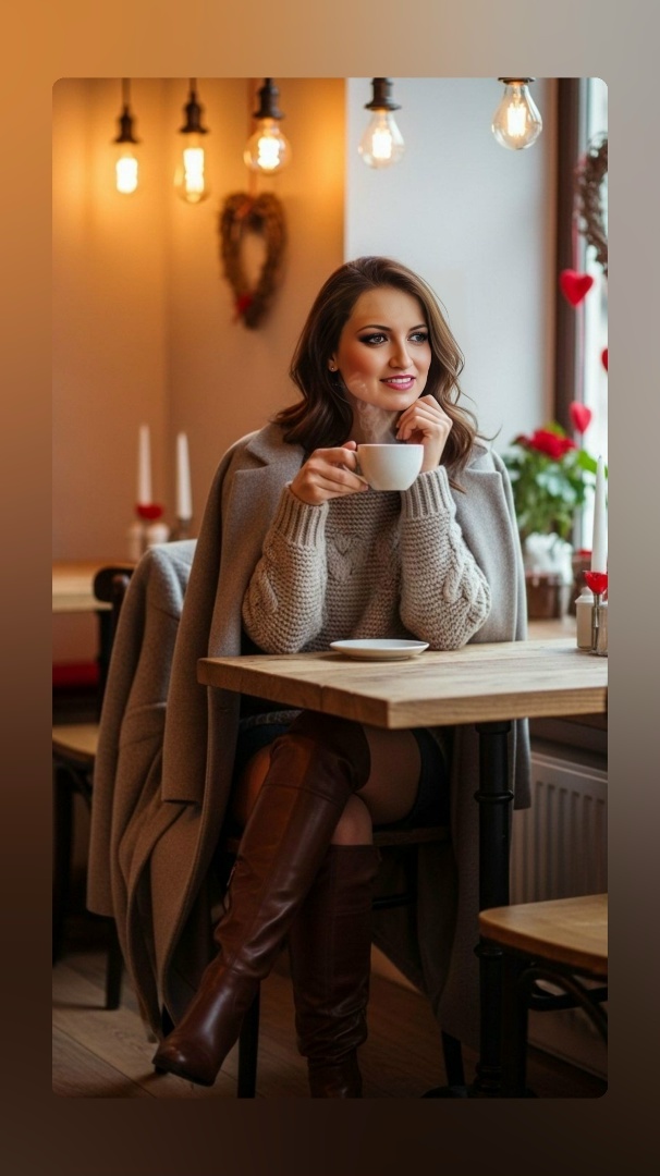 Татьяна сидела в кафе и наслаждалась вкусным кофе.